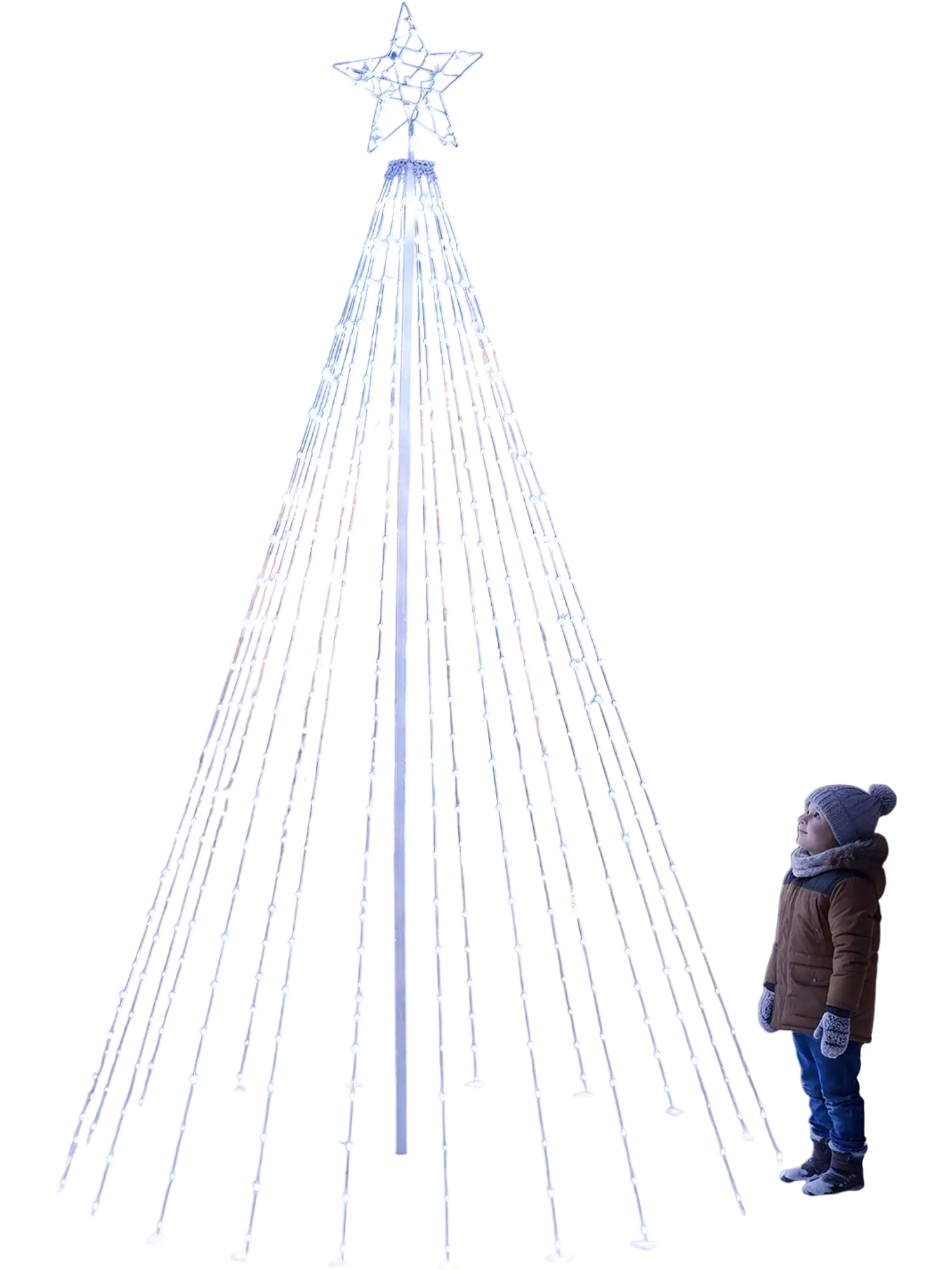Costway 10' Outdoor Christmas Tree Star String Lights 78344436 New