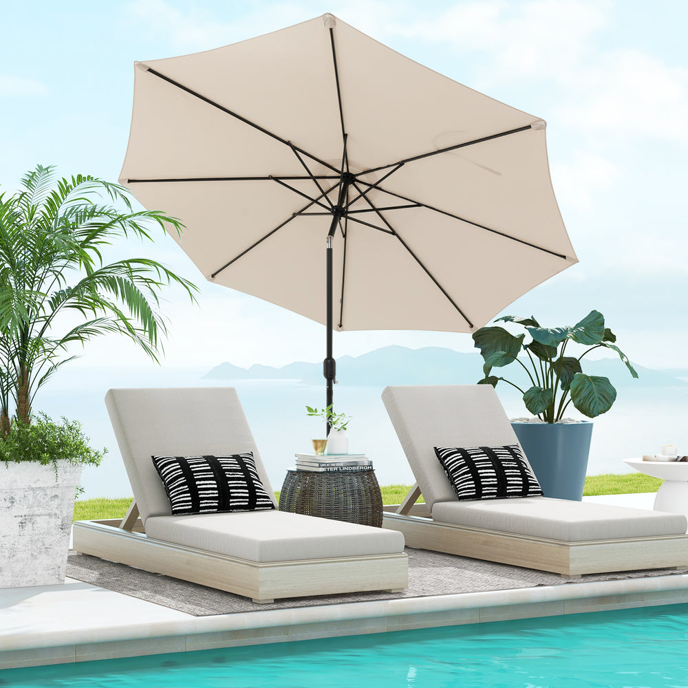 10 Feet Outdoor Patio Umbrella with Tilt Adjustment and Crank-Beige - Gallery View 1 of 10
