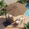 10 Feet Patio Cantilever Umbrella with Easy Tilt Adjustment-Brown - Gallery View 1 of 10