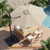 10 Feet Patio Cantilever Umbrella with Easy Tilt Adjustment-Beige - Gallery View 1 of 10