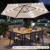 10 Feet Patio Cantilever Umbrella with Solar LED Lights-Beige - Gallery View 1 of 10