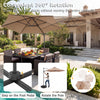 10 feet patio cantilever umbrella in tan with 360° rotation, solar LED lights, and sturdy metal ribs for outdoor.
