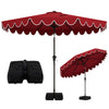 10 Feet Patio Umbrella with Weighted Base and Sandbags-Burgundy - Gallery View 1 of 1