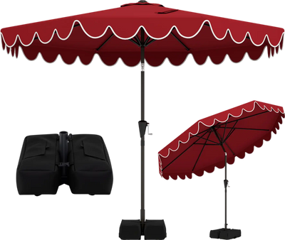 Costway 10' Patio Umbrella w/ Weighted Base & Sandbags 55569412 New