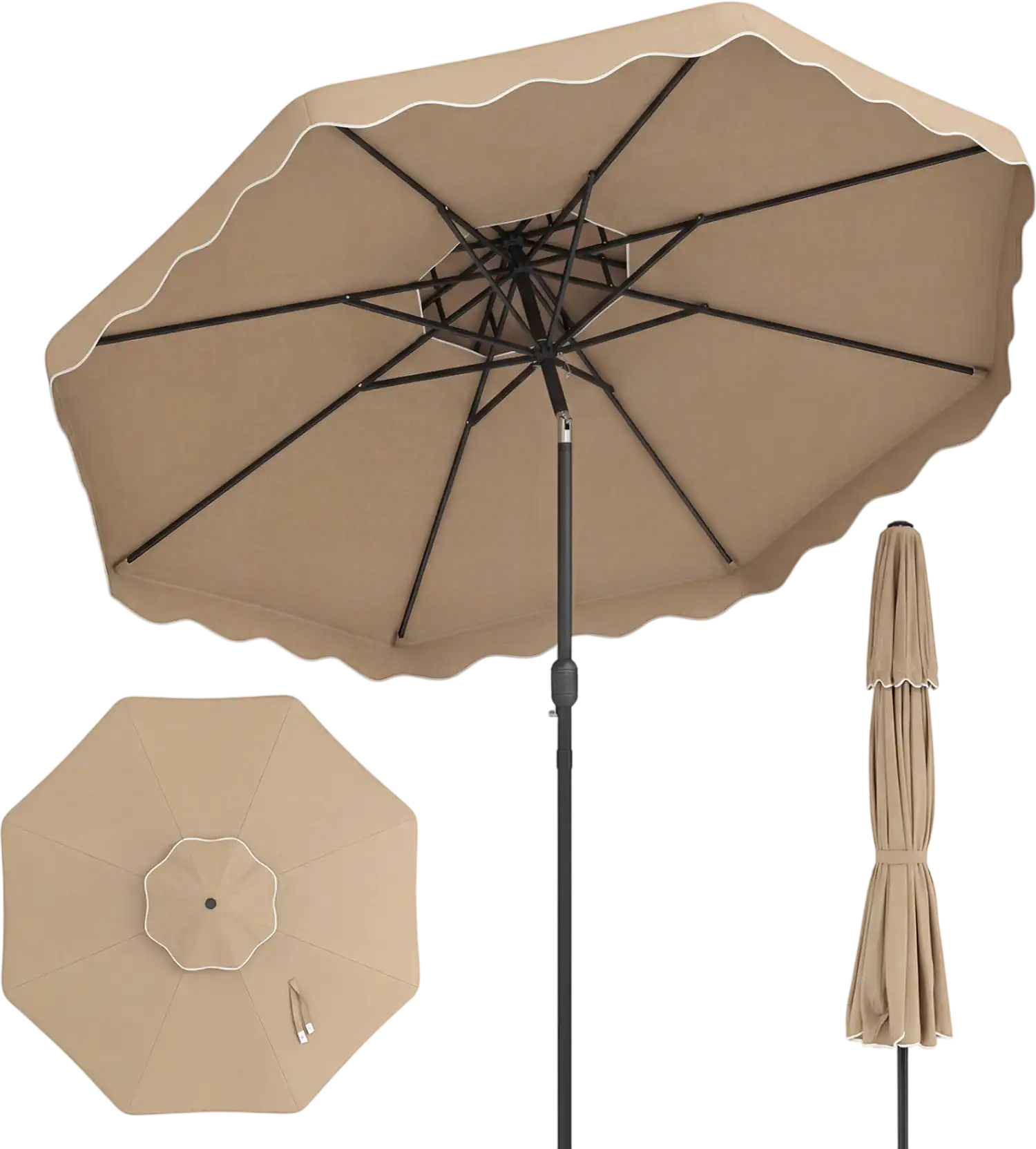 Costway 10' Patio Umbrella Push Button Tilt Crank 92588798 New