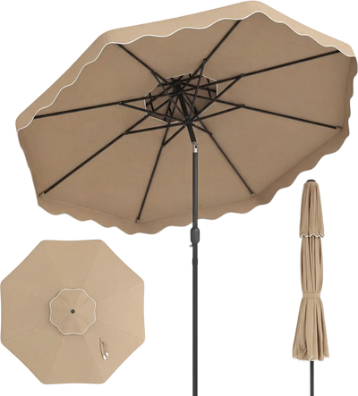 Costway 10' Patio Umbrella Push Button Tilt Crank 92588798 New