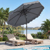 10 Feet Patio Umbrella with Push Button Tilt and Crank-Gray - Gallery View 1 of 11