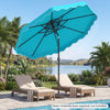10 Feet Patio Umbrella with Push Button Tilt and Crank-Turquoise - Gallery View 1 of 11