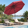 10 Feet Patio Umbrella with Push Button Tilt and Crank-Wine - Gallery View 1 of 11