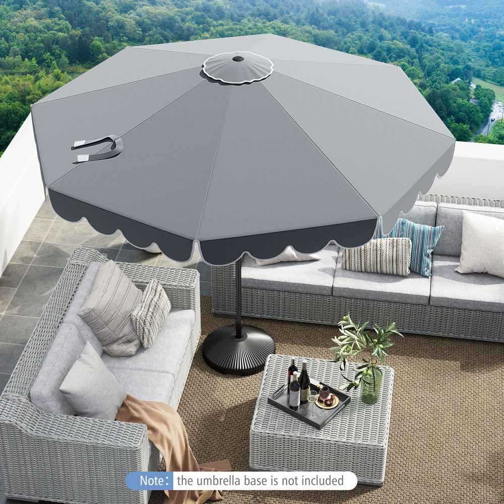 10 Feet Patio Umbrella Outdoor Market Umbrella with Crank Tilt Adjustment-Gray - Gallery View 1 of 11