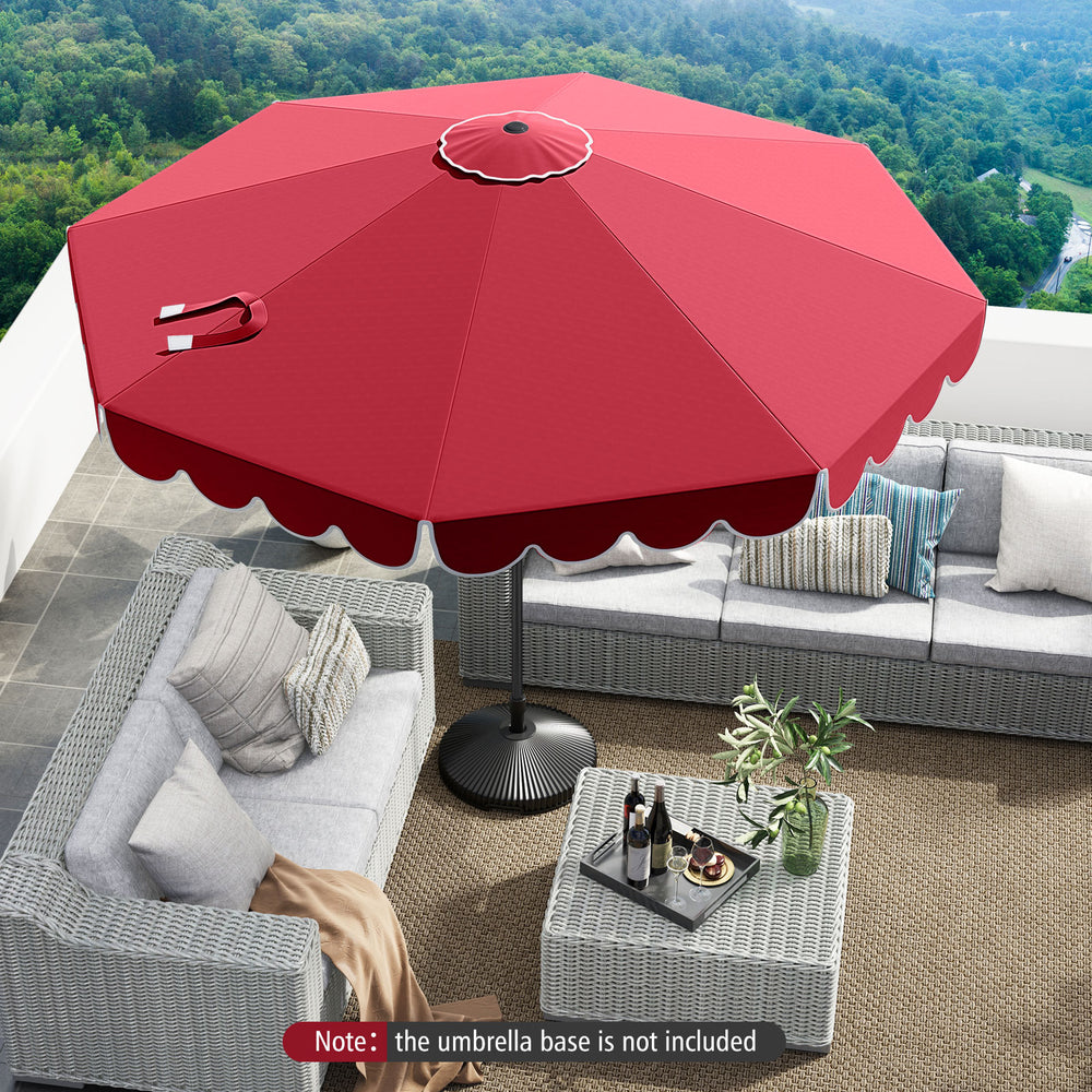 10 Feet Patio Umbrella Outdoor Market Umbrella with Crank Tilt Adjustment-Wine - Gallery View 1 of 11