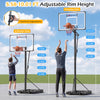 Adjustable 10 Feet Portable Basketball Hoop with 3-section pole, tool-free height adjustment, ideal for outdoor play.