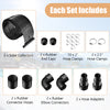 Solar swimming pool heating system components including hoses, connectors, and clamps for efficient heating.