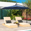 10 Feet Solar LED Offset Umbrella with 40 Lights and Cross Base for Patio-Blue - Gallery View 1 of 10
