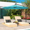 10 Feet Solar LED Offset Umbrella with 40 Lights and Cross Base for Patio-Turquoise - Gallery View 1 of 10