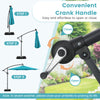 Convenient crank handle for the 10 feet solar offset hanging umbrella, allowing easy opening and closing.