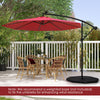 10 Feet Solar Offset Hanging Umbrella with 40 Lamp Beads and Solar Panel-Wine - Gallery View 1 of 11