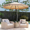 10 Feet Solar Patio Umbrella with 24 LED Lights-Coffee - Gallery View 1 of 10