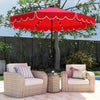 10 Feet Solar Patio Umbrella with 24 LED Lights-Red - Gallery View 1 of 10