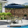 10 Feet Solar Patio Umbrella with 32 LED Lights 3-Tier Vented Top-Navy - Gallery View 1 of 11