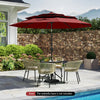 10 Feet Solar Patio Umbrella with 32 LED Lights 3-Tier Vented Top-Wine - Gallery View 1 of 11