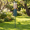 Large capacity squirrel-proof bird feeder with pole mount, featuring four perches and durable metal construction for.