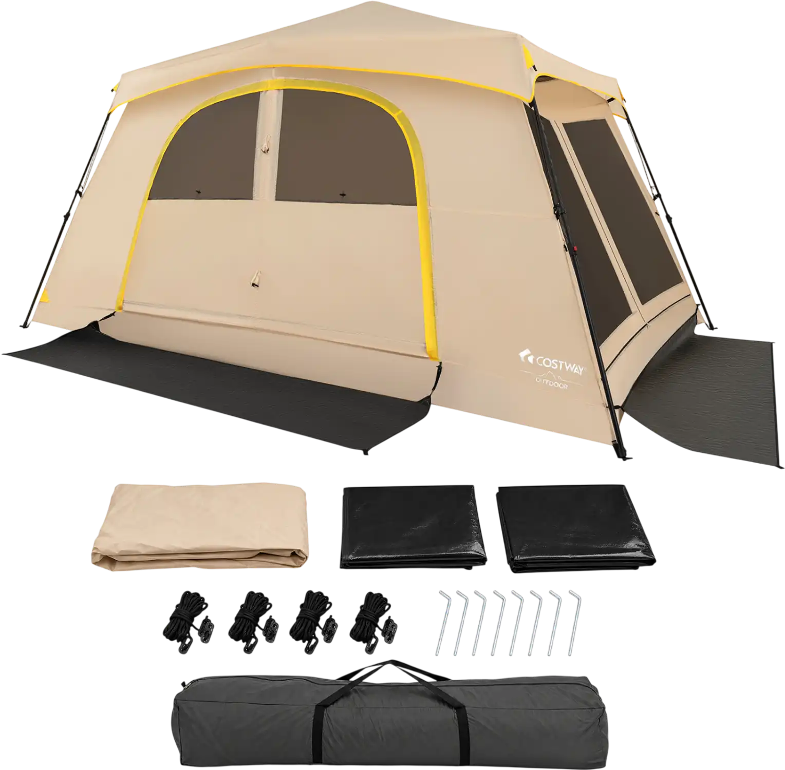 Costway 10 Person Instant Cabin Camping Tent with Rainfly 13' x 9' 75453575 New