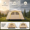 Large 10-person instant cabin camping tent with removable rainfly, offering UPF30 protection and 1500 mm water resistance.