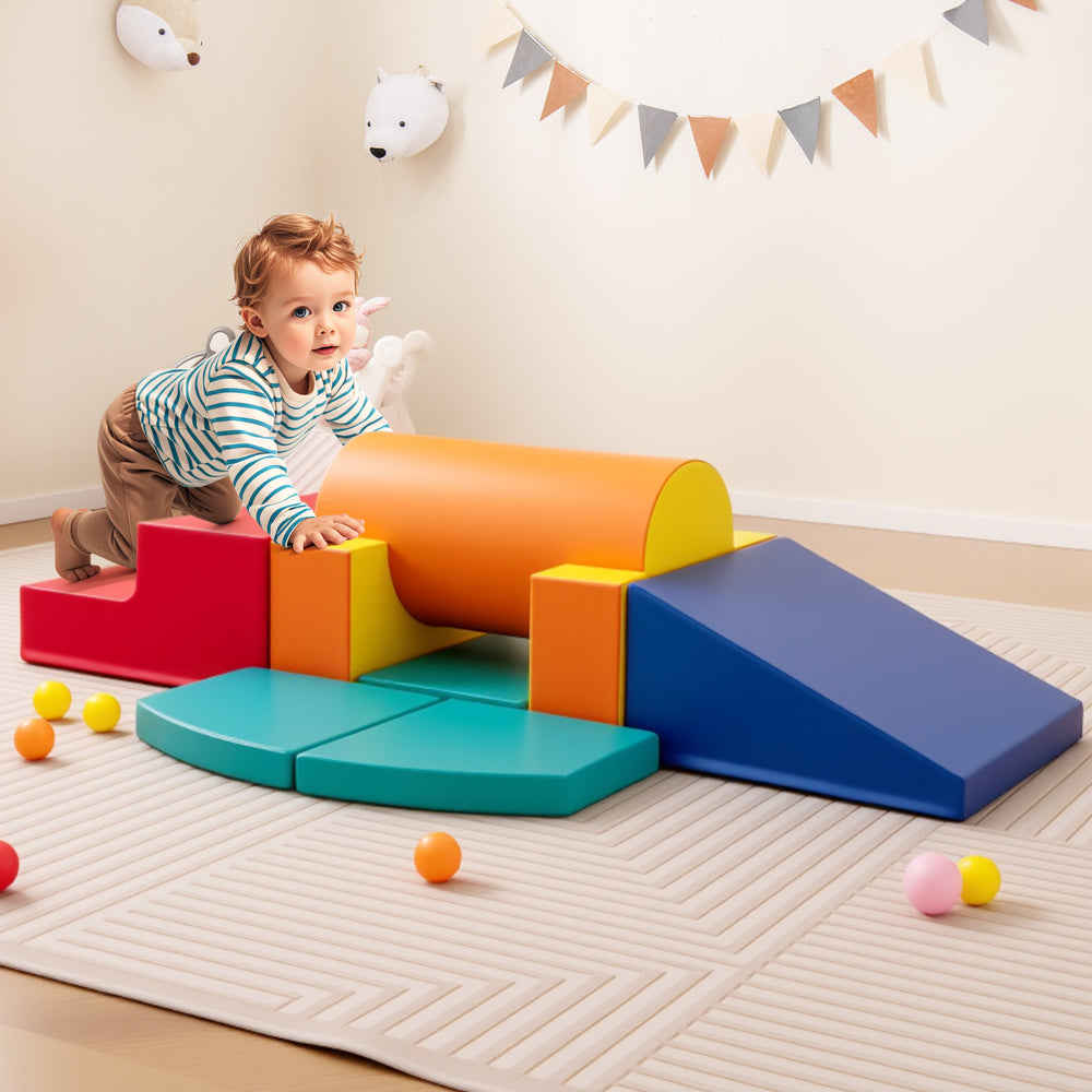 10-Piece Foam Climbing Toys for Toddlers Soft Foam PU Leather Building Blocks-Color - Gallery View 1 of 10