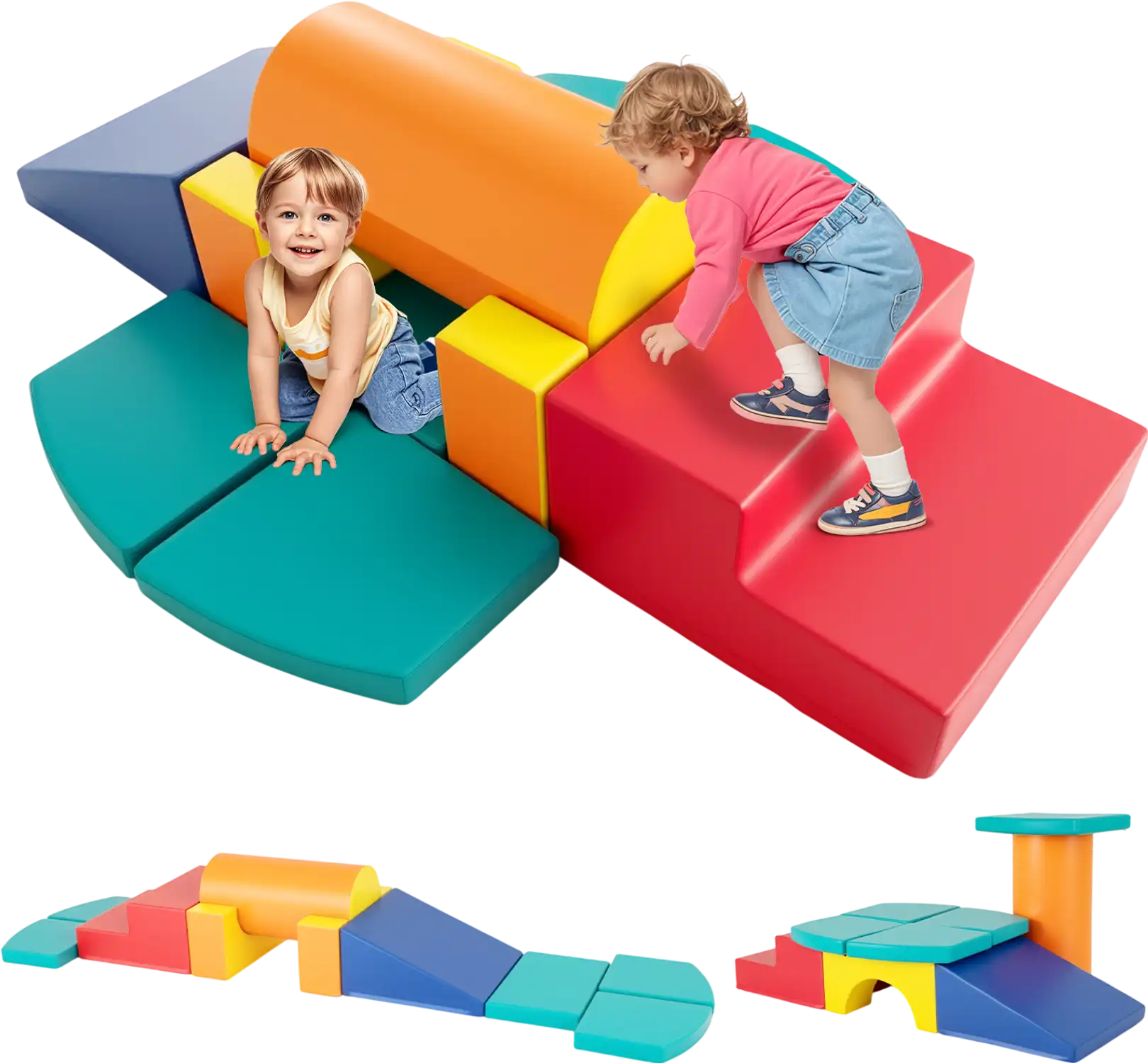 Costway 10-Piece Toddler Foam Climbing Toys Soft Play Blocks 21381651 New