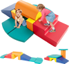 Colorful 10-piece foam climbing toys for toddlers, featuring soft PU leather, promoting creativity and motor skills.