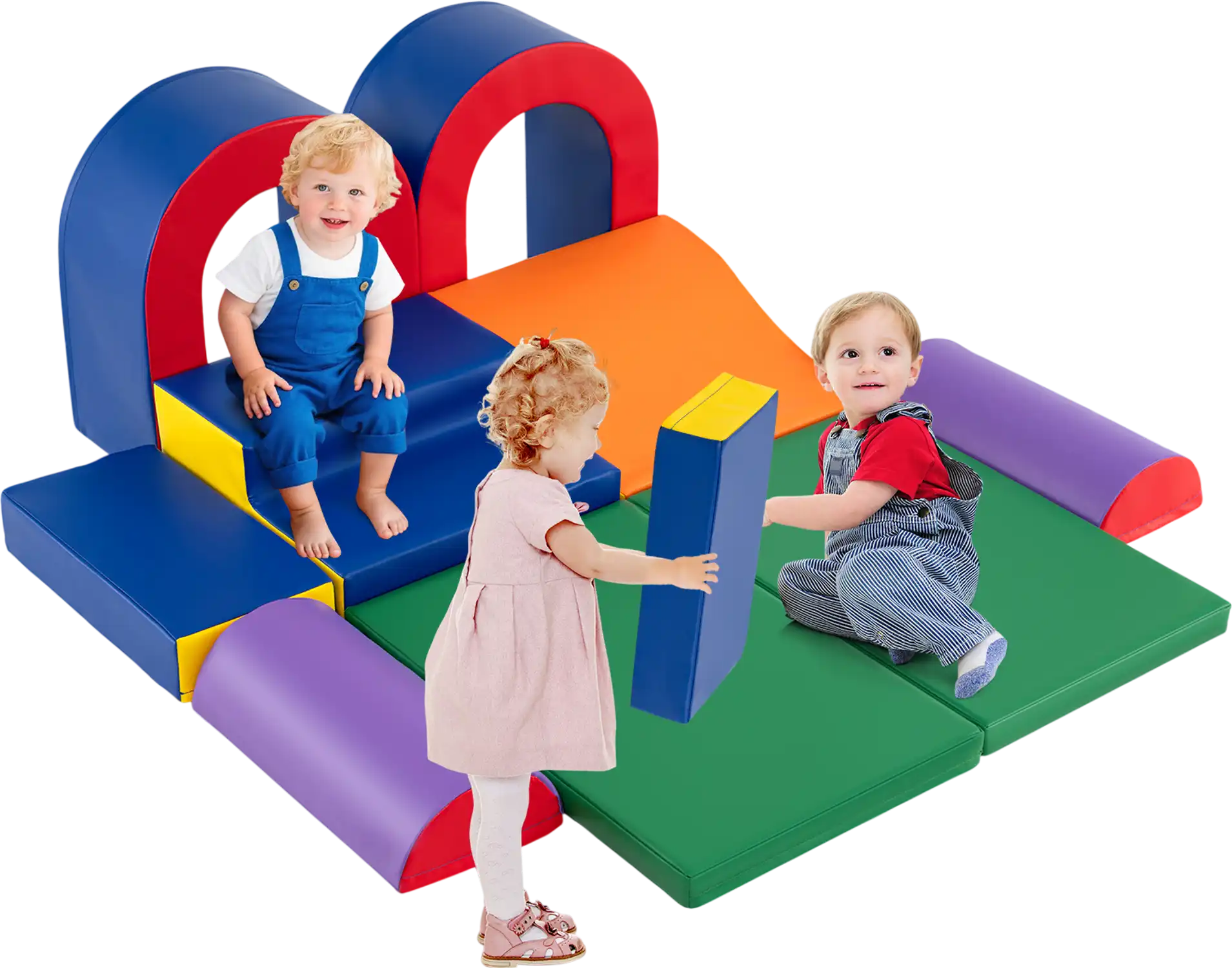 Costway 10-Piece Foam Climbing Blocks Soft Play Gym Baby Climber Multicolor 238695741 New
