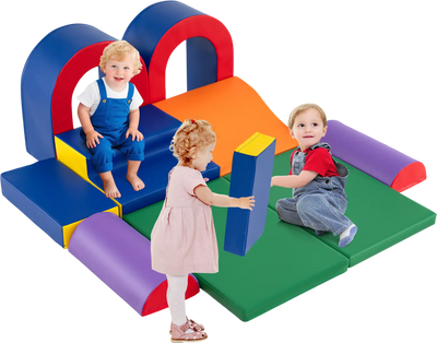 Costway 10-Piece Foam Climbing Blocks Soft Play Gym Baby Climber Multicolor 238695741 New