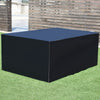 Black furniture cover for 10-piece outdoor patio dining set, protecting against weather and dust for durable use.