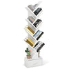10-Tier Bookshelf with Drawer Free-standing Storage Bookcase-White - Gallery View 1 of 11