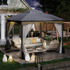 10 X 10 FT Heavy-Duty Patio Gazebo with Netting Walls and 4 Sandbags-Gray - Gallery View 1 of 9
