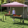 10 X 10 FT Pop up Canopy Tent with 1 Sidewall and Wheeled Bag-Pink - Gallery View 1 of 10
