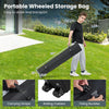 Wheeled storage bag for 10x14 FT pop-up canopy tent, featuring rolling casters and carrying straps for easy transport.