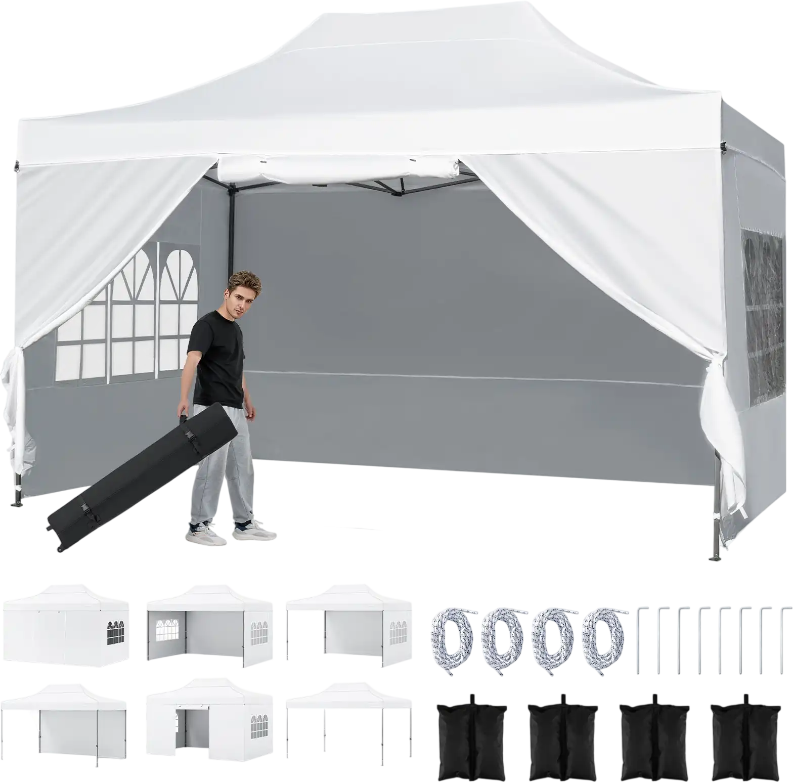 Costway 10' x 14' Pop-Up Canopy Tent Outdoor Patio Commercial Sunshade Shelter 31772524 New