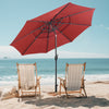 10 ft 3-tier Vented Patio Umbrella with Push Button Tilt-Red - Gallery View 1 of 10