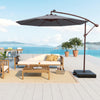 10 Ft Patio Umbrella Offset Cantilever Umbrella with 40 Solar Powered Lights-Gray - Gallery View 1 of 10