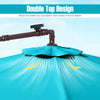 Double top design of the 10 Ft patio umbrella enhances airflow and stability for outdoor shading and sun protection.