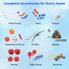 10-in-1 game table set featuring accessories for table tennis, basketball, and soccer, perfect for family fun.