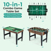 10-in-1 Combo Game Table Set featuring a foosball table with 13 black and 13 white players, ideal for family.