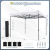 10 x 10 FT white outdoor pop-up canopy tent with wheeled bag, sturdy metal frame, and adjustable height for versatile.