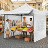 10 x 10 FT Pop up Canopy Tent with Sidewalls and Awning for Party Picnic Event-White - Gallery View 1 of 10