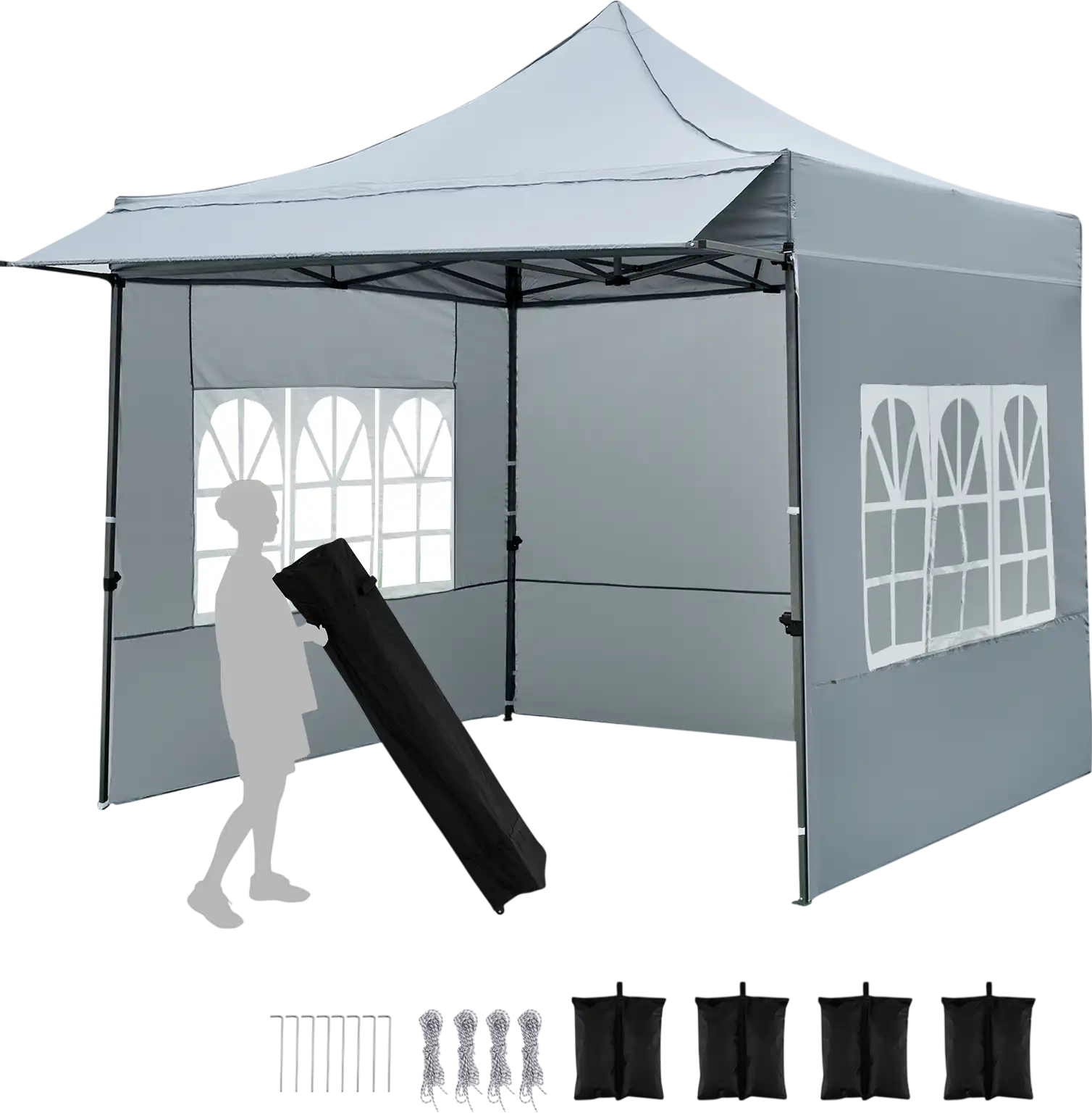 Costway 10' x 10' Pop Up Canopy Tent w/ Sidewalls Awning 32421679 New