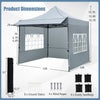 10 x 10 FT gray pop-up canopy tent with detachable sidewalls and awning, ideal for parties and picnics.