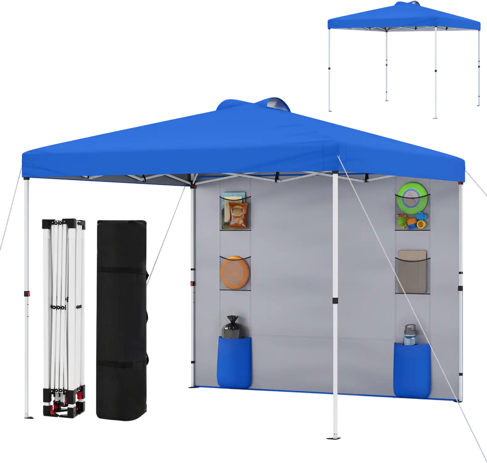 Costway 10'x10' Pop Up Canopy Tent Gazebo w/ Sidewall 6 Pockets 18858601 New