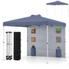 10 x 10 FT Pop up Canopy Tent with Sidewall 6 Pockets Instant Setup Commercial Gazebo-Gray - Gallery View 1 of 1
